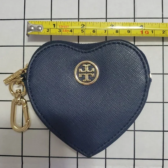 TORY BURCH Navy Heart Coin Pouch - Picture 7 of 7